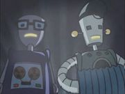 Flansburgh and Linnell in robot-form, from the music video
